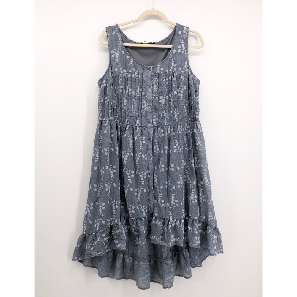 DOE & RAE Hi Low Floral Peasant Mini Dress Plus 1X - Picture 1 of 7